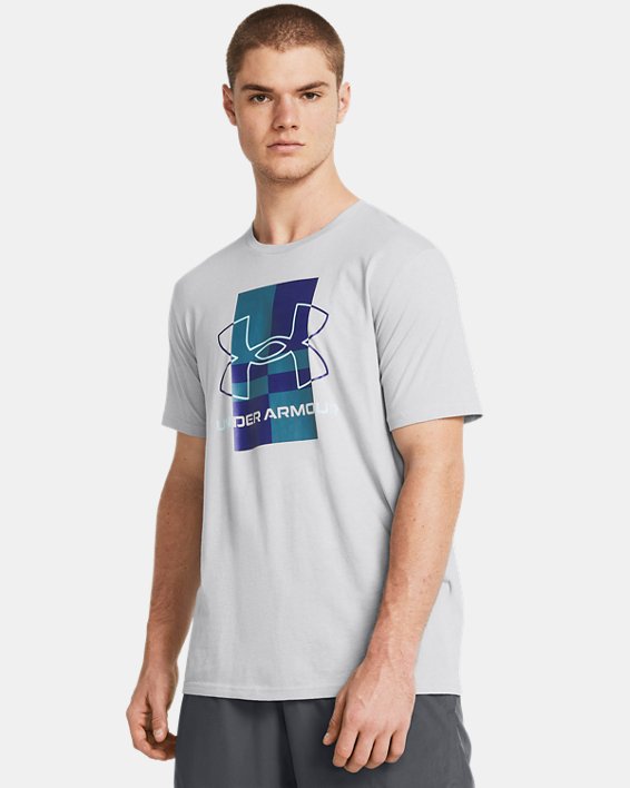 Men's UA Outline Branded Short Sleeve, Gray, pdpMainDesktop image number 0